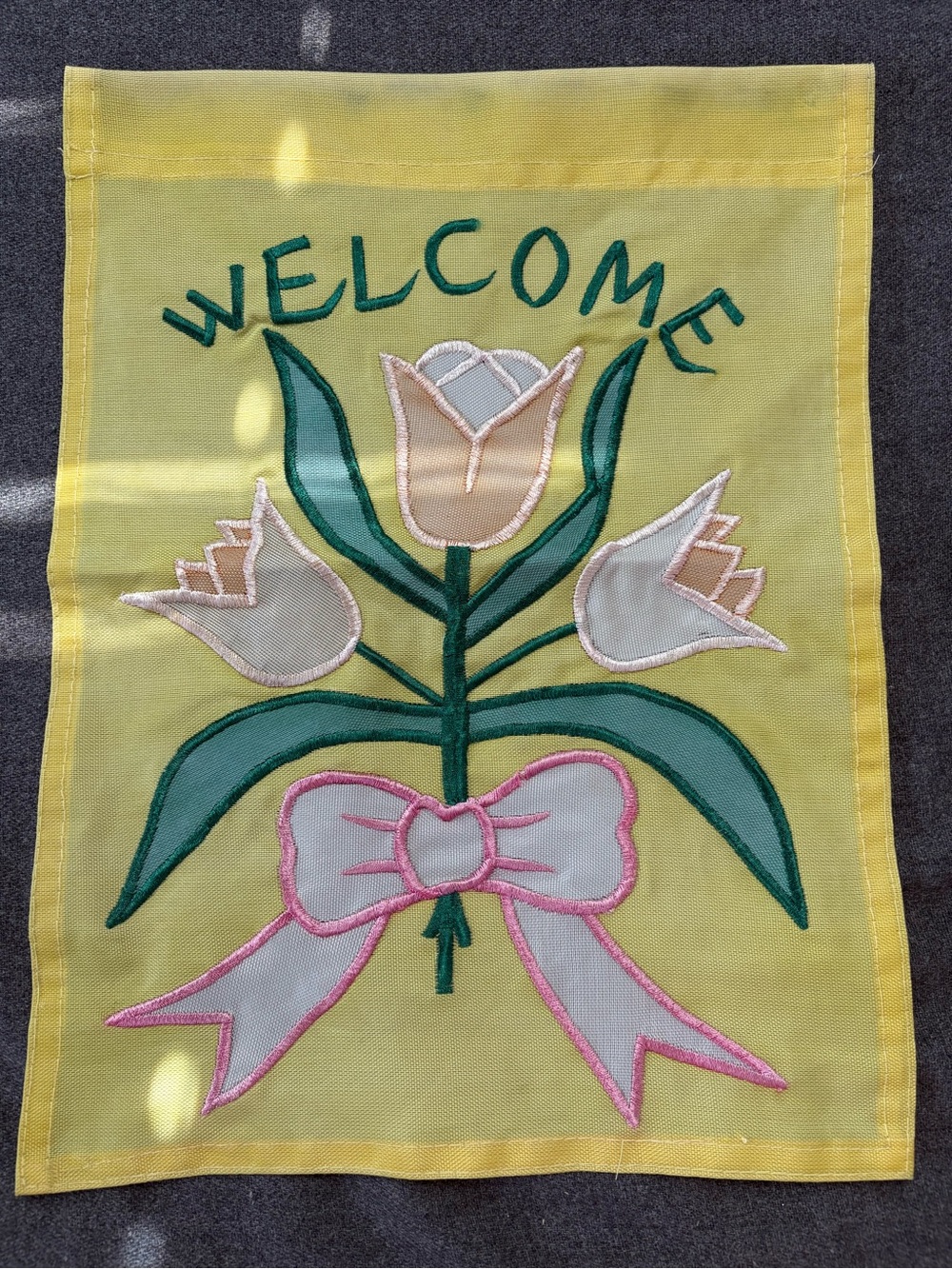 Yellow Welcome Tulip Small Flag